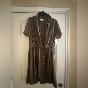 Sonoma Olive Midi Shirt Dress